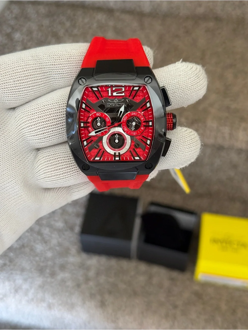 Invicta racing red  & Black Chronograph Watch Mens